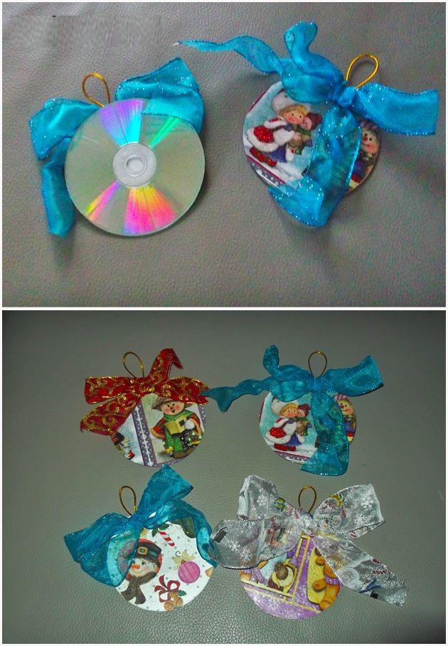 Como hacer adornos de navidad con CD