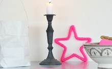 Estrella de alambre forrada para decorar en Navidad