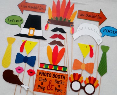 Thanksgiving Day Photo Booth props para el día de gracias