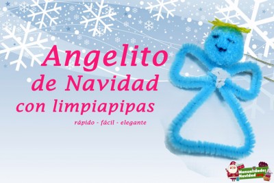 Angelito navideño con limpiapipas