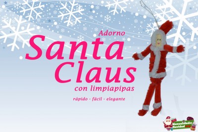 Papá Noel colgante con limpiapipas
